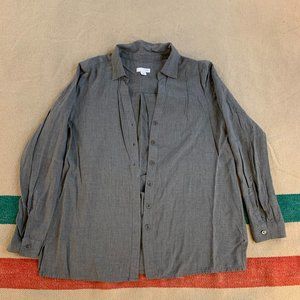 Grey J Jill Button Down Blouse